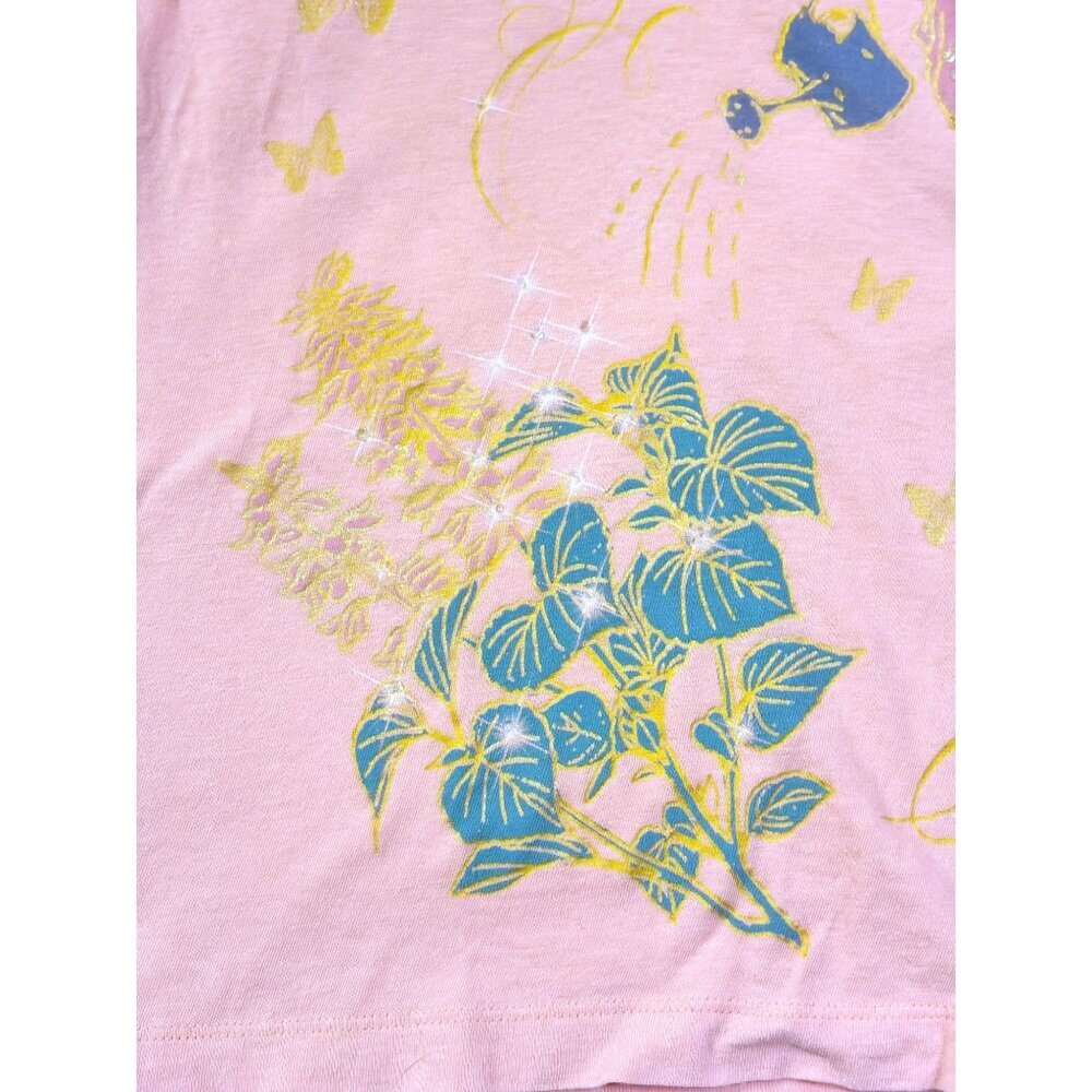 Y2K Fairy Top M Baby T McBling Pink Fairy Wicked Oz Glinda Nouveau Made in Peru - Picture 3 of 5